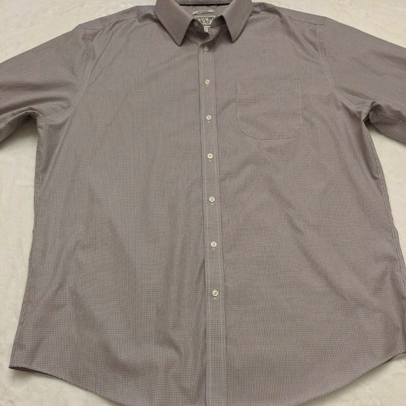 Jos.A.Bank 1905 Men's Tailored Fit Non-Iron Dress Shirt. Size 17.5-34. Plaid - Picture 1 of 10